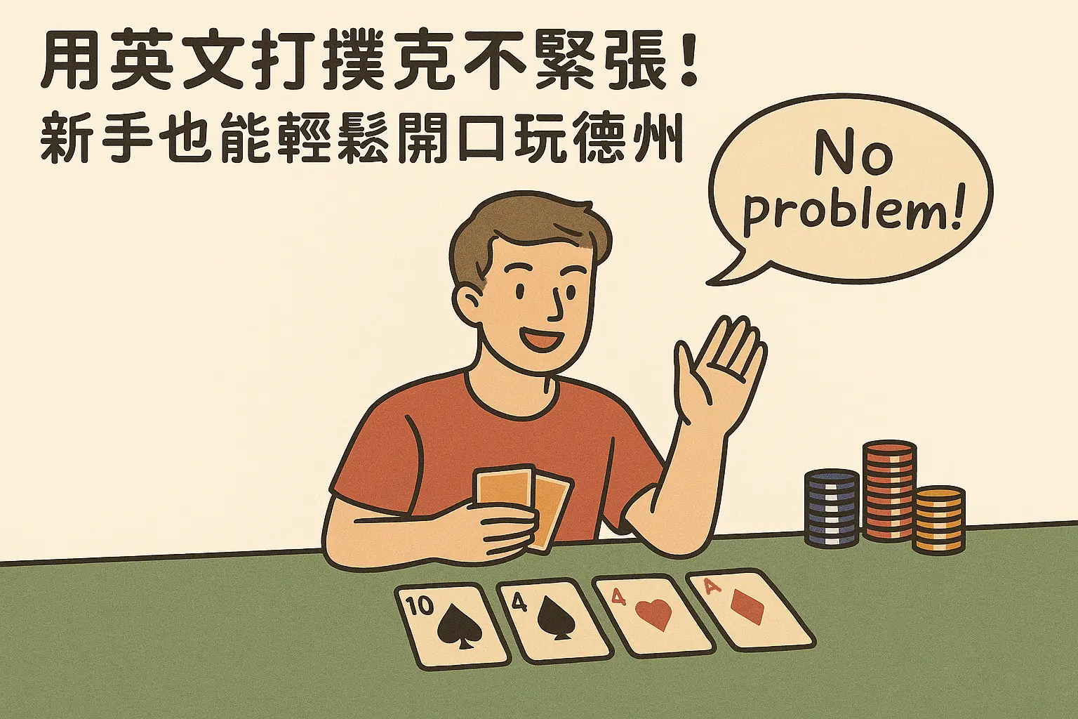 用英文打撲克不緊張！新手也能輕鬆開口玩德州